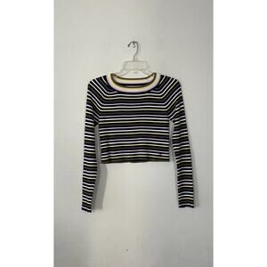 Paula Cahen D Anvers Size 2 Superstar Sweater Striped Multi Color Crop Ribbed